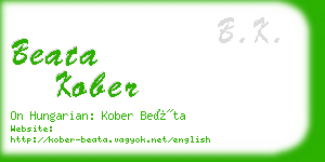 beata kober business card